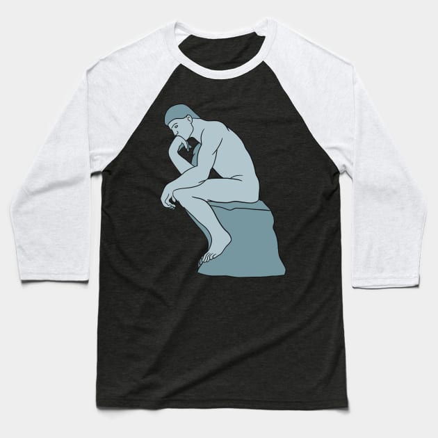 Rodin - The Thinker (blue version) Baseball T-Shirt by isstgeschichte